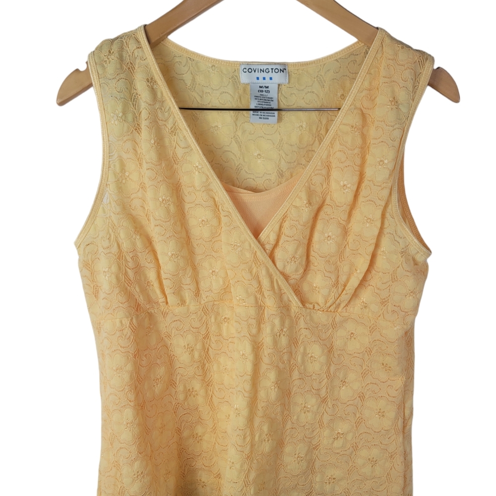 Convington Yellow Lace Blouse tank top medium